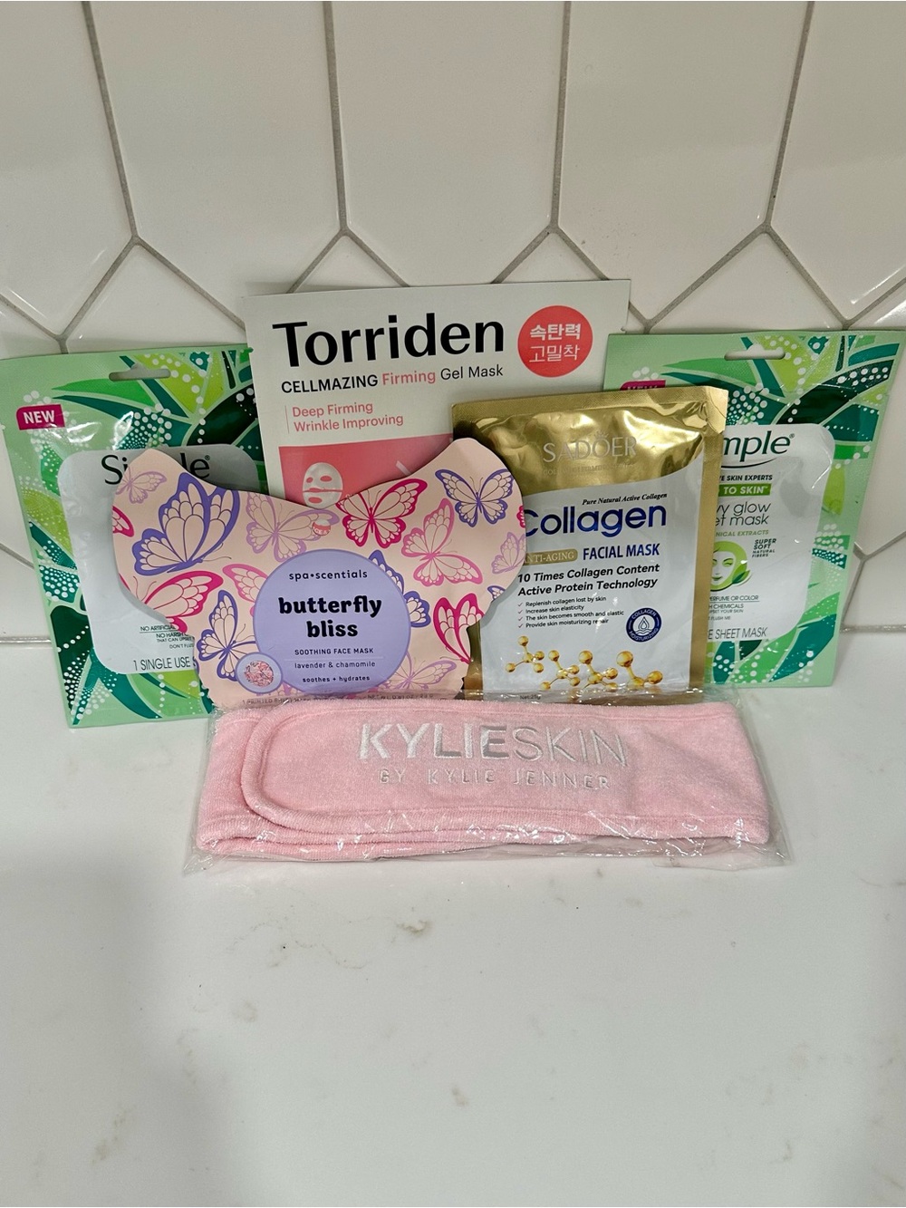Face Masks and KYLIE SKIN Pink Microfiber Headband